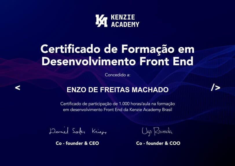 Certificado: Front-end Developer