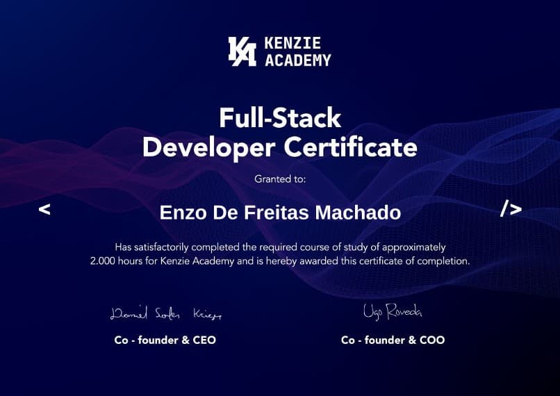 Certificado: Full Stack Developer