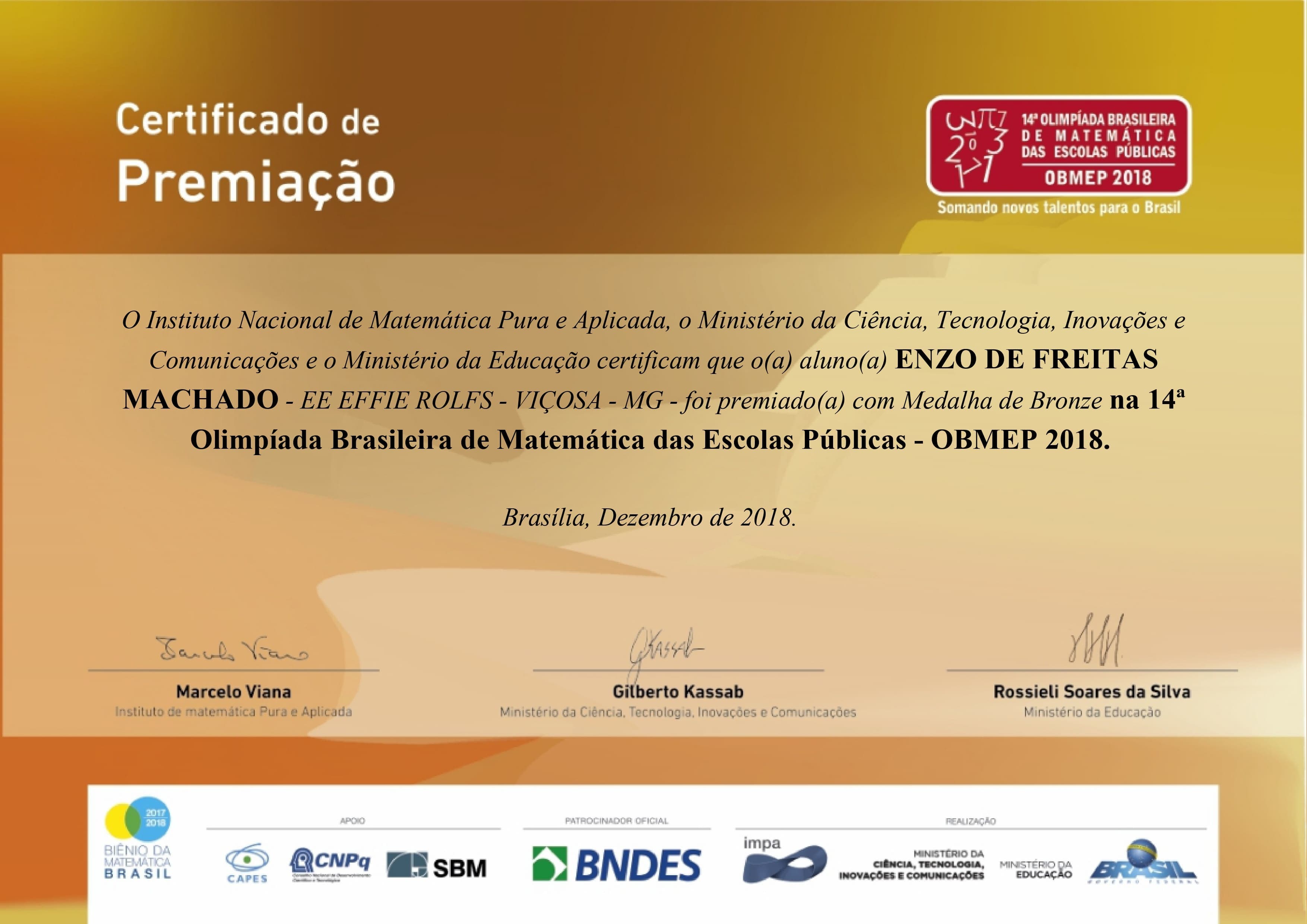 Certificado: 🏅 Bronze Medal